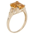 thumbnail image 2 of 10k Yellow Gold Vintage Style Genuine Emerald-cut Citrine and Diamond Ring, 2 of 5
