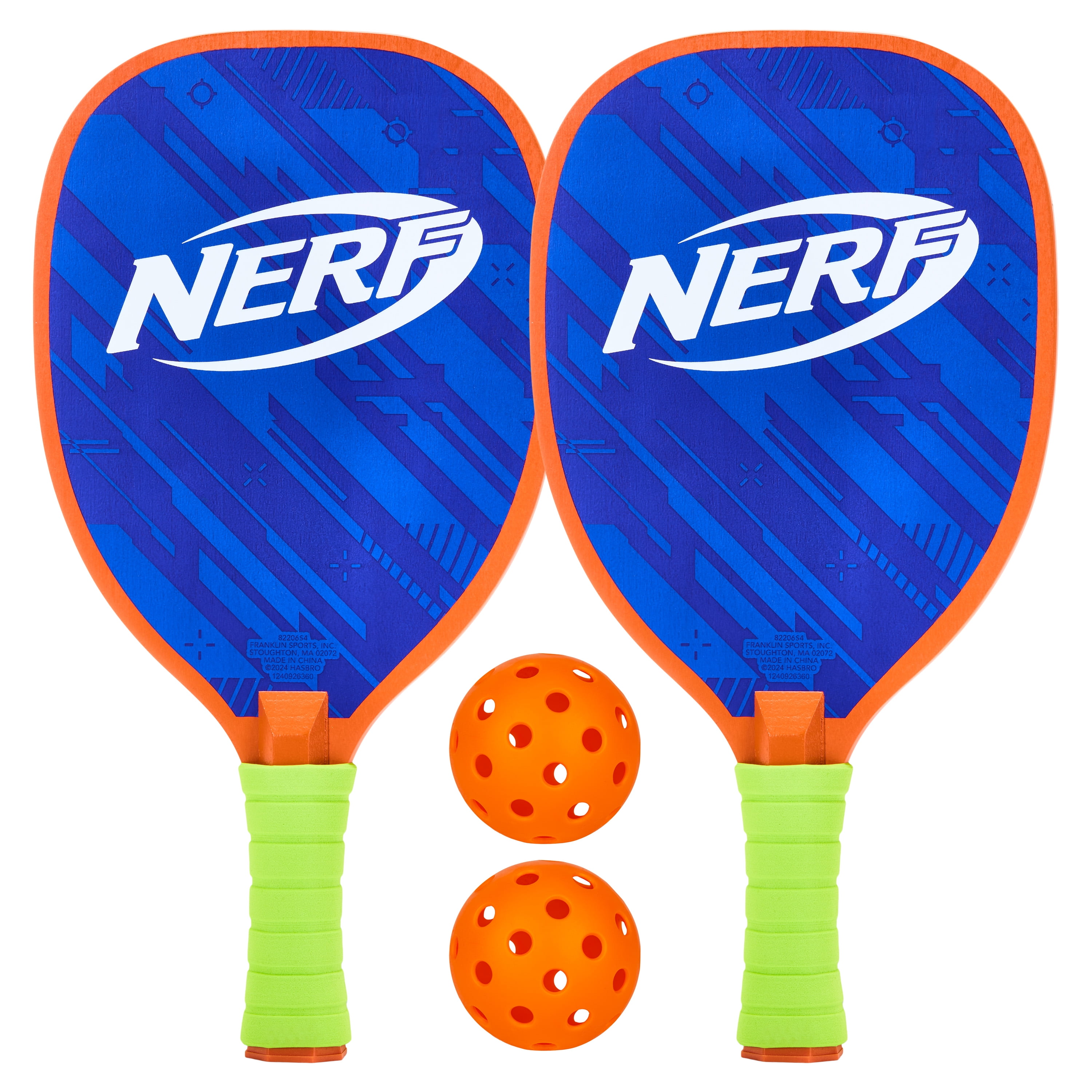 (2 pack) NERF 2 Player Pickleball Paddle Set - Youth Pickleball - (2) Wooden Paddles + (2) Pickleballs