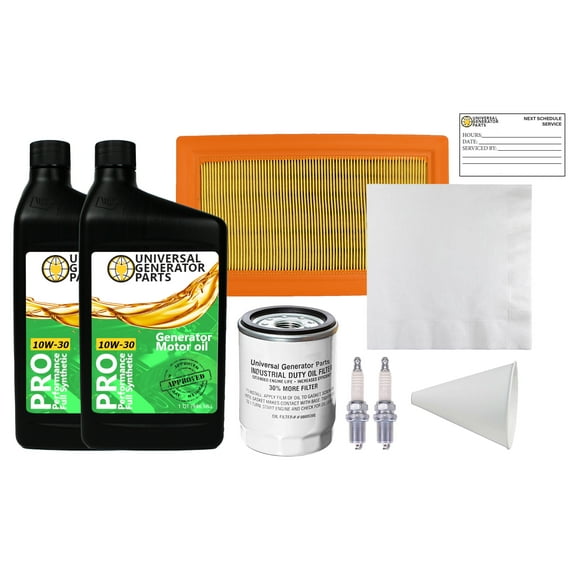Replacement for Generac 0J932300SM maintenance kit with 10W-30 Motor Oil