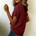 thumbnail image 4 of QUNYINEY Womens Short Sleeve Button Down Shirts Casual Collared Work Tunic Tops Summer Loose Fit Solid Shirts, 4 of 6
