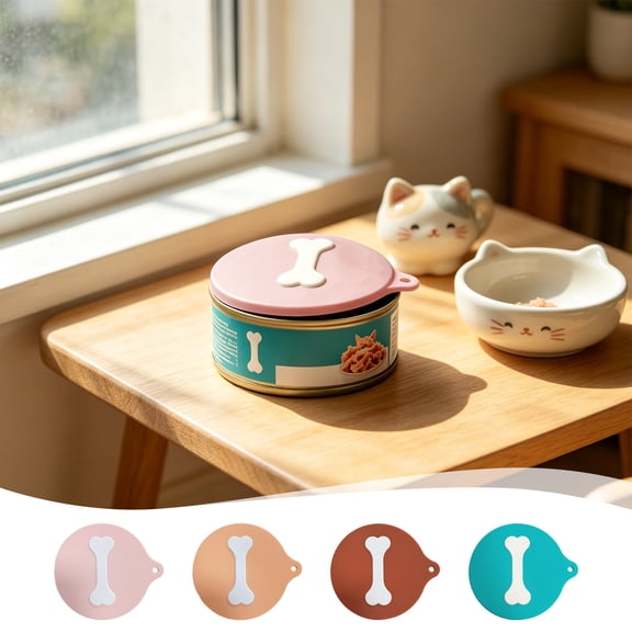 Pet Food Can Lids Reusable Wet Food Cover Airtight Can Topper Seal Cap, Leakproof Stackable Can Sealer, Keeps Canned Pet Food Fresh in Fridge