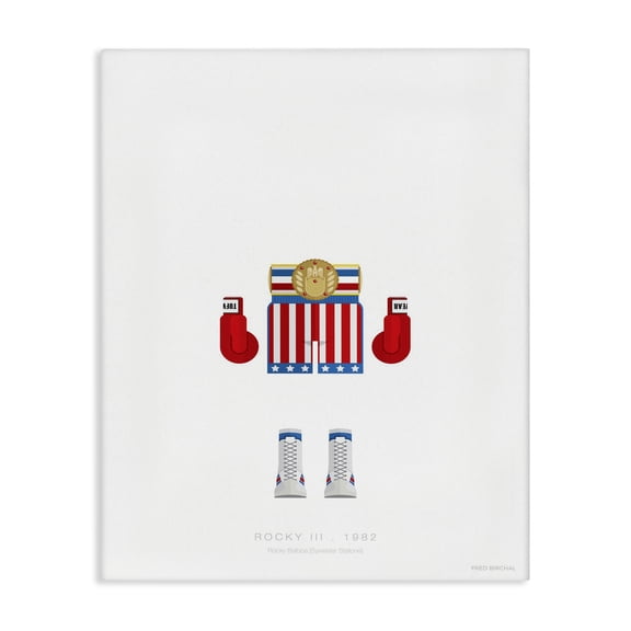 Stupell Industries Modern Rocky Famous People Characters Fashion Design Canvas Art, 16 x 20, by Fred Birchal