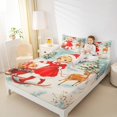thumbnail image 4 of Manfei Kawaii Santa Claus Queen Sheet Sets,Girls Christmas Gifts Flat Sheet,Brown Xmas Reindeer Queen Fitted Sheet For Kids,Microfiber Bedroom Decor,4pcs, 4 of 7