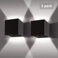 thumbnail image 1 of Aplique de pared interior 10W 2 piezas Impermeable IP65 Ángulo de haz ajustable Aplique de pared moderno Blanco frío 6000K, 1 of 5