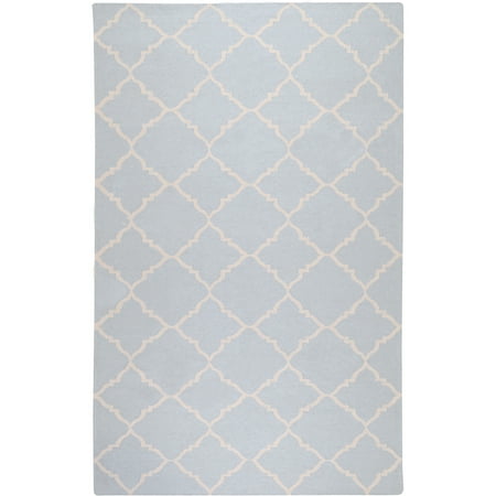 Libby Langdon Prichard Hand Woven Gate Scroll Flatweave Wool Rug, Slate
