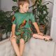 thumbnail image 3 of Balery Retro Birds Conjunto de Pijama Infantil de Manga Corta con Estampado – Ropa de Dormir de Algodón Suave-X-Large, 3 of 5