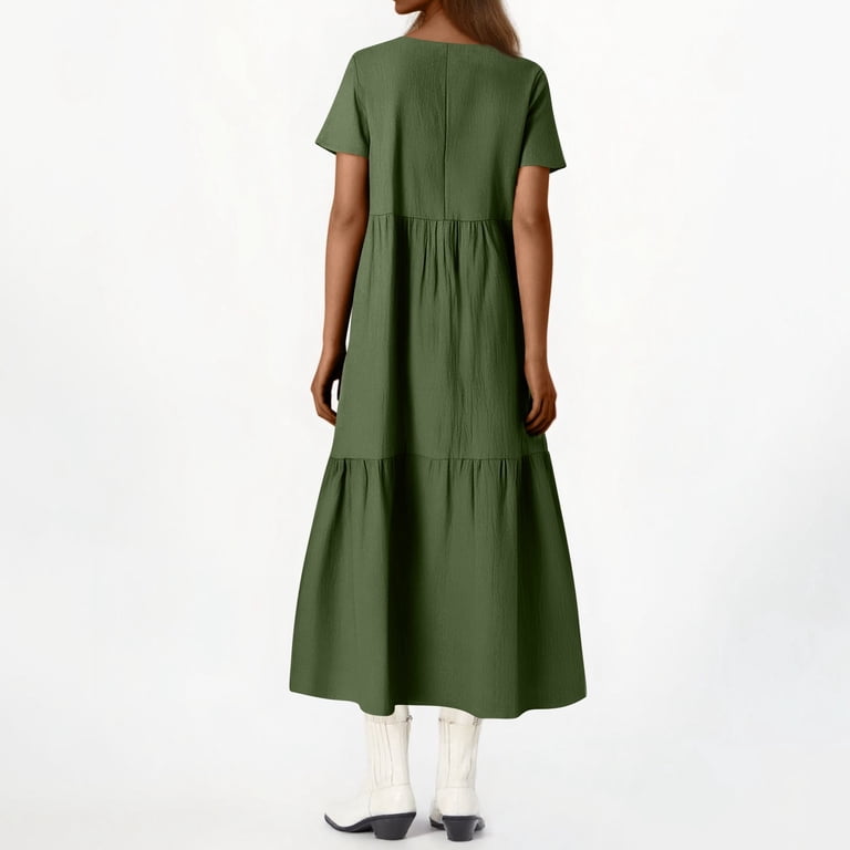 green dress shoes men Beach Cotton Gauze Dress main image 1