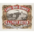 thumbnail image 2 of Anonymous 17x15 Black Ornate Wood Framed Double Matted Museum Art Print Titled - Lager-Beer-Brewery, H. and J. Pfaff, Boston (1875), 2 of 5