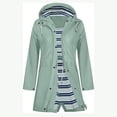 thumbnail image 5 of Rain Jackets for Women Waterproof, Raincoat Long Hooded Rain Coats Outdoor Windbreaker Trench Coat Mint Green XL(XL), 5 of 8