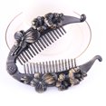 thumbnail image 4 of 9pcs Rétro Forme de Poisson Banane Cheveux Clips Résine Fleur Décor Ponytail Titulaire Pinces à Cheveux (Argent Doré Bronze Rouge pour Chaque 3pcs), 4 of 7