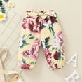 thumbnail image 5 of 4 Pack Newborn Baby Girl Clothes Outfits Infant Romper Ruffle Floral Pants Headband Cute Toddler Baby Girl Clothes Set,Red,0-3 Months, 5 of 6