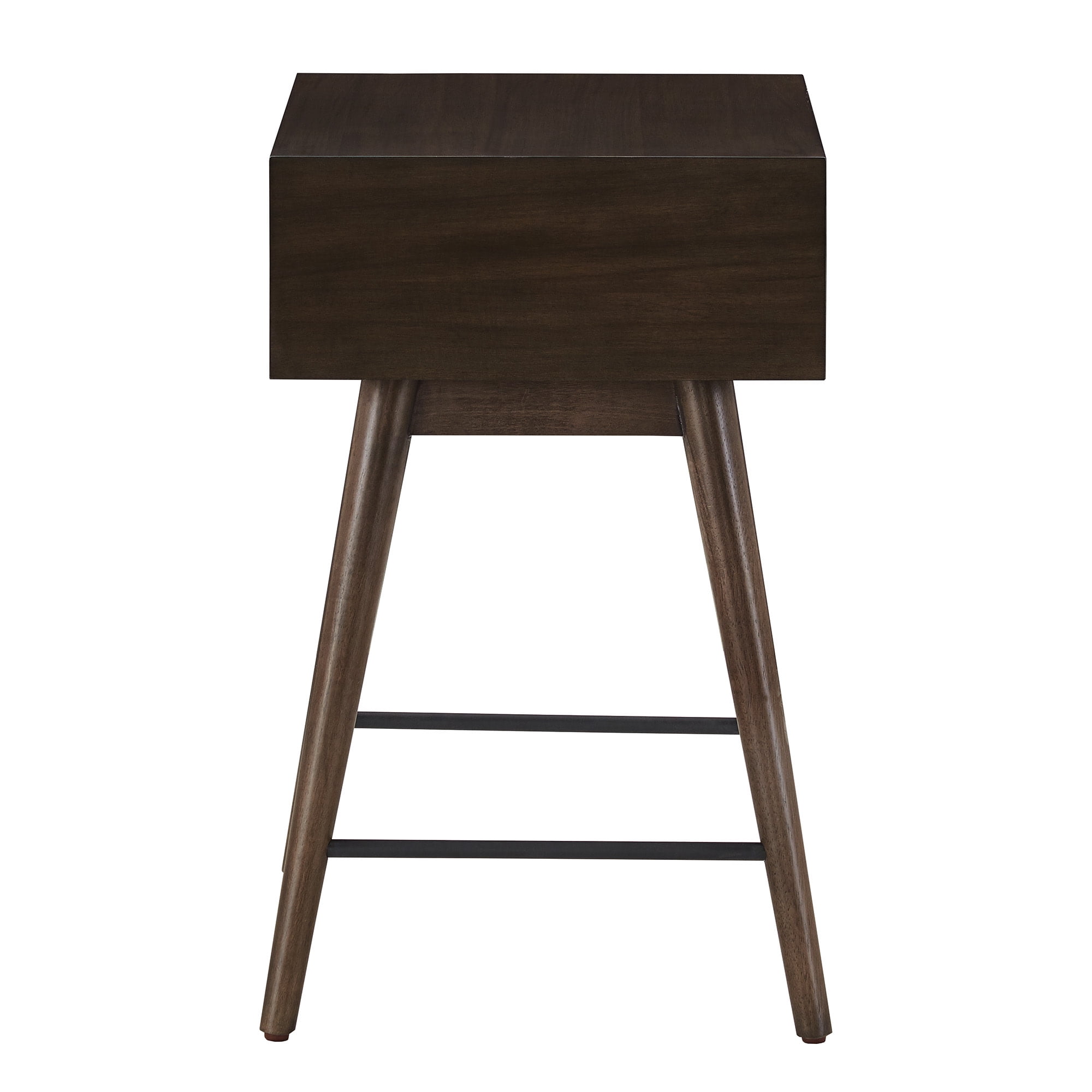 Weston Home Alcott Wood 1-Drawer End Table, Dark Walnut Finish