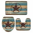 thumbnail image 2 of Vintage Country Star Bathroom Rugs Set Texas Star Non Slip Absorbent Soft Bath Mats 3 Piece Set with Bathroom Rug, U-Shaped Floor Mat, Toilet Seat Cover Small Size, 2 of 9