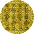 thumbnail image 1 of Ahgly Company Indoor Round Abstract Yellow Modern Area Rugs, 5' Round, 1 of 4