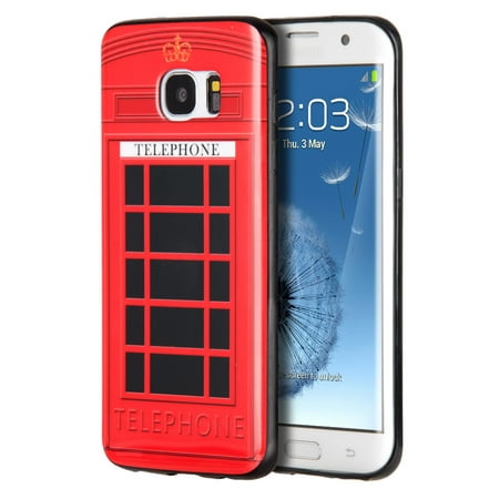 Insten Telephone Booth TPU IMD Rubber Skin Gel Back Shell Case For Samsung Galaxy S7 Edge -