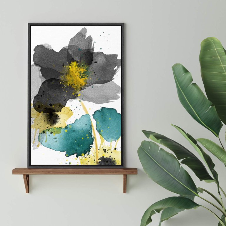 Large Floral Painting Framed Canvas Wall Art