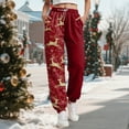 thumbnail image 2 of enyan Womens Yoga Sweatpants Wide Leg High Waisted Lounges Pants Comfy Workout Loose Pants with Pockets Christmas Sweat Pants Gold,XXL, 2 of 6