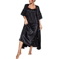 thumbnail image 1 of MSJUHEG Pyjamas pour Femmes Ensembles de Pyjamas pour Femmes Couleur Unie Robe en Satin Rayée Vêtements de Nuit pour Femmes Ensemble de 2 Pcs Pyjamas Ensembles de Pyjamas pour Femmes B L, 1 of 8