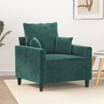 thumbnail image 1 of vidaXL Chaise de Sofa Vert Foncé 60 cm Velours, 1 of 5