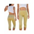 thumbnail image 2 of LMLYSoH Women’s Capri Pants Leggings Dots Print/Solid Color Low Waist Cropped Pants, 2 of 8