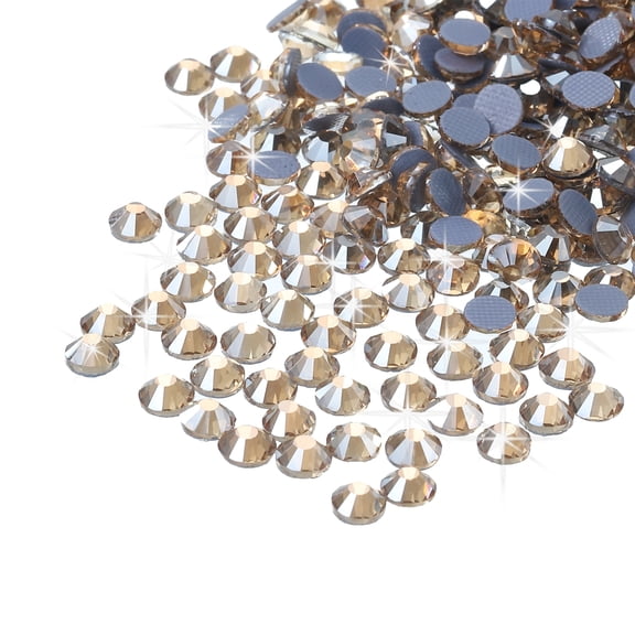 Uxcell 1440 Pcs Hotfix Rhinestones Flatback Crystal Glass Gems(SS12 3.2mm,Light Champagne)