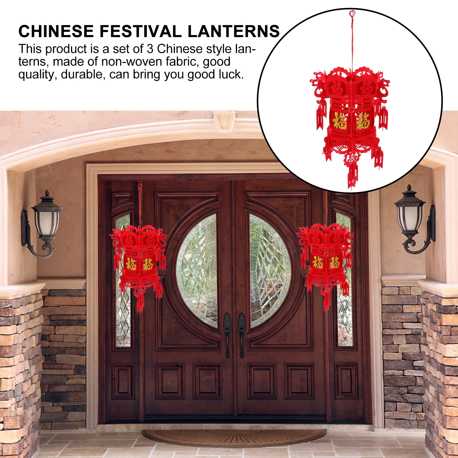 Chidian 6pcs Decorative Chinese Lantern Door Hanging Lantern Chinese  Festive Lantern Decor - Walmart.com, image size:1600x1600