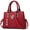 91260Red, variant on PORT&LOTUS Women's Handbag with Double Top Handle Leather Handbags for Women with Shoulder Strap Tote Handbags for Women with Multi Pockets Travel Tote Bags for Women