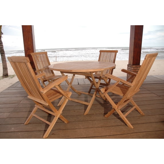 Anderson Teak Classic 5 Piece Folding Patio Dining Set