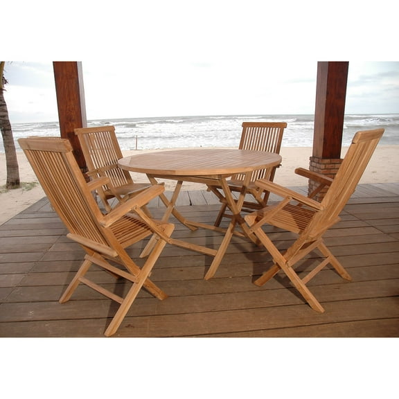 Anderson Teak Classic 5 Piece Folding Patio Dining Set