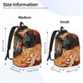 thumbnail image 3 of Naloa Sleeping Cat Flowers Canvas Backpack for Men Women Rucksack Casual Travel Daypack College Tote Satchel Bookbag for Teens-Medium, 3 of 7