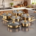 thumbnail image 3 of 12/10/1Pc Stainless Steel Cookware Set, Non-Stick Easy-Clean Pots & Pans with Stock Pot, Frying Pans & Saucepan, Durable Versatile Stylish Kitchen Set for Home, 3 of 16