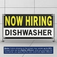 thumbnail image 3 of Now Hiring Dishwasher 13 oz Heavy Duty Vinyl Banner Dishwasher Jobs Available Help Wanted Sign for Business Advertising Indoor/Outdoor Single-Sided with Metal Grommets (4x10 ft, Bk & Wh & Ye), 3 of 6