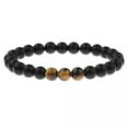 thumbnail image 2 of RSAMD 8MM Owl Buddha Beaded Natural Lava Stone Gold Silver Charm Fashion Men Bracelets-523-1-B, 2 of 4