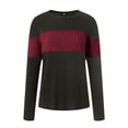 thumbnail image 6 of Towmus Womens Sweaters Trendy Color Block Tops Long Sleeve Shirts Fall Outfits Early Fall Fashion 2025 Winter Clothing, Wine, M, 6 of 6