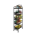 thumbnail image 7 of BENOSS 5 Tier Slim Rolling Cart with Drawers Pull-Out Design Corner Storage Shelf Organizer with Wheels，Black-Metal, 7 of 7