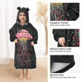 thumbnail image 3 of FORMRS Wearable Blanket Hoodie with Sleeves for Kids Cozy Flannel Sweatshirt, UFO with Hearts Pattern, 3 of 7