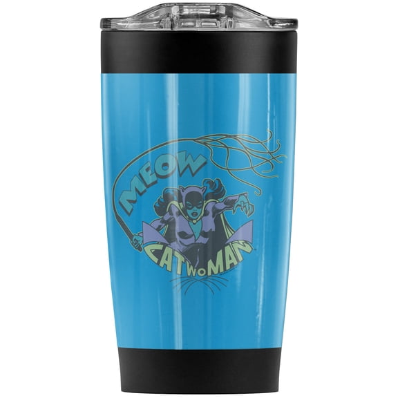 Batman Catwoman Meow Stainless Steel Tumbler 20 oz Coffee Travel Mug/Cup, Vacuum Insulated & Double Wall with Leakproof Sliding Lid | Great for Hot Drinks and Cold Beverages