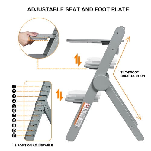 Livingbasics Wooden Baby And Toddler High Chair