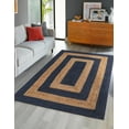 thumbnail image 1 of 3x4 Ft Navy Blue & Natural Jute Area Rug, Hand-Woven, Reversible, Farmhouse Boho Style, Durable & Pet-Friendly Rug for Living Room, Dining Room, and Bedroom, 1 of 5