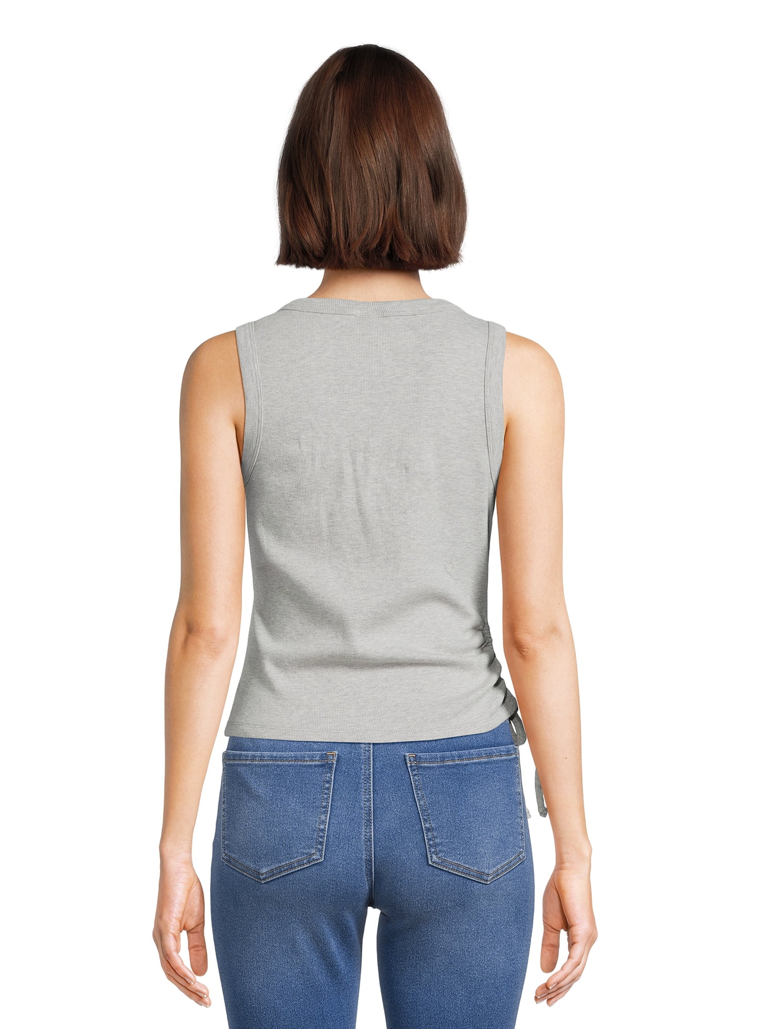 Self Esteem Juniors Graphic Tank Top with Ruched Sides
