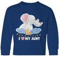 thumbnail image 3 of Inktastic I Love My Aunt Cute Elephants with Moon and Stars Long Sleeve Youth T-Shirt, 3 of 5