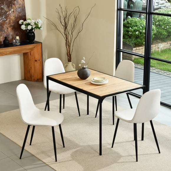 Table de salle à manger rectangulaire Homy Casa de 120 cm (47,2 pouces) avec dessus en MDF et structure en métal
