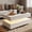 White Marble Print Finish, variant on Manxile LED Coffee Table with 2 Storage Drawers, Modern White Coffee Table w/20 Colors LED Lights/APP Control
