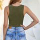 thumbnail image 5 of Mujeres Blusas de Verano sin Mangas Cuello en V Cuello Sólido Camiseta con Cojín de Pecho, Ligera Blusa Casual, 5 of 6
