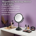 thumbnail image 3 of Jerdon 8.5" Diameter Makeup Mirror with Variable Light, 8X-1X Magnification, Black Finish, Plug In-Model HL8808BKL, 3 of 9