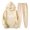 01 Beige, variant on OFLALW Lounge Sets for Women 2 Piece Plus Size Solid Long Sleeve Hooded Sweatshirt with Elastic High Waist Pants Fashion ECG Printed Set