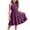 Purple, variant on akafmk Girls Fashion Dresses Halters Sleeveless Lace Pleated Waist Flowy Knee Length Dresses 5-14 Years