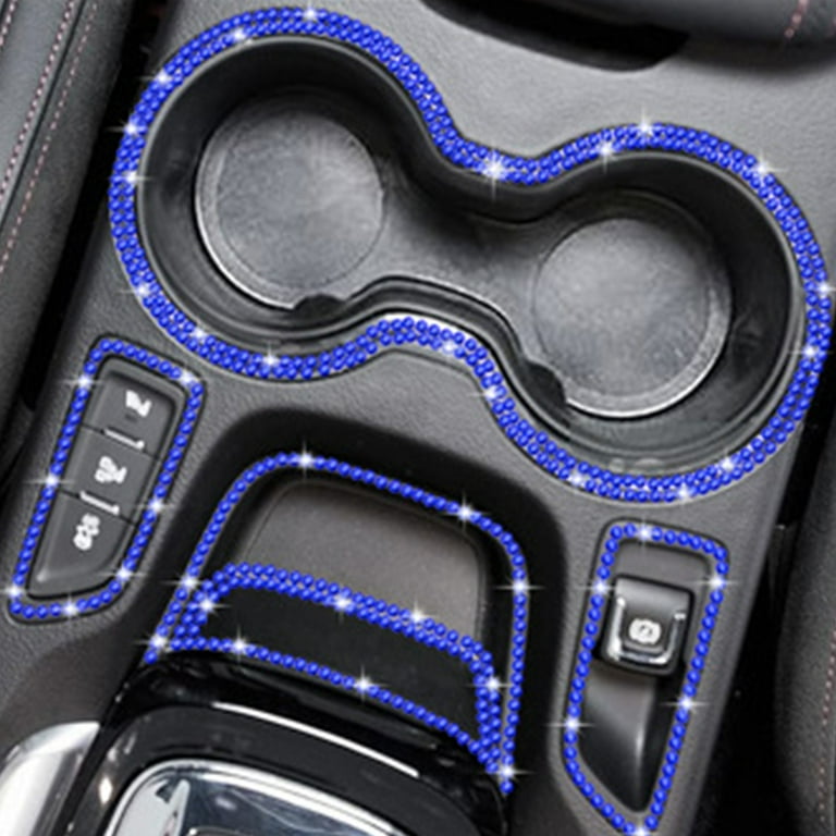 10 Pcs Bling Car Air Vent Outlet Trim Rhinestone Auto Air Conditioning Decoration Molding Strips DIY Bendable Crystal Bling For Women Car Interior Accessories (Star/Red