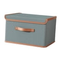 thumbnail image 2 of Tnarru Bac de Rangement avec Couvercle Conteneur d'Organisation Boîte de Rangement avec Couvercle Panier de Rangement en Tissu Organisateur de Rangement pour Organiser Garage Gris 50x35x31cm, 2 of 8