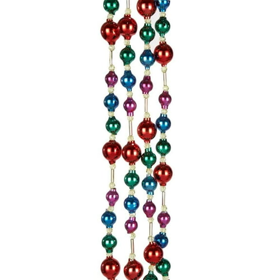 Kurt Adler 6-Foot Multicolor Glass Bead Christmas Garland